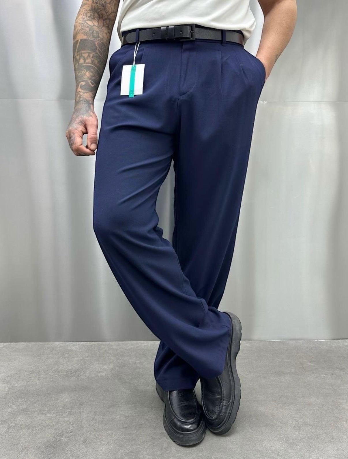 Baggy Kumaş Pantolon Lacivert - 20010